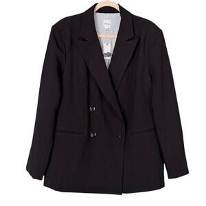 Maeve Double-Breasted Blazer Women's XL Black Boxy Ponte-Knit Career Casual NEW